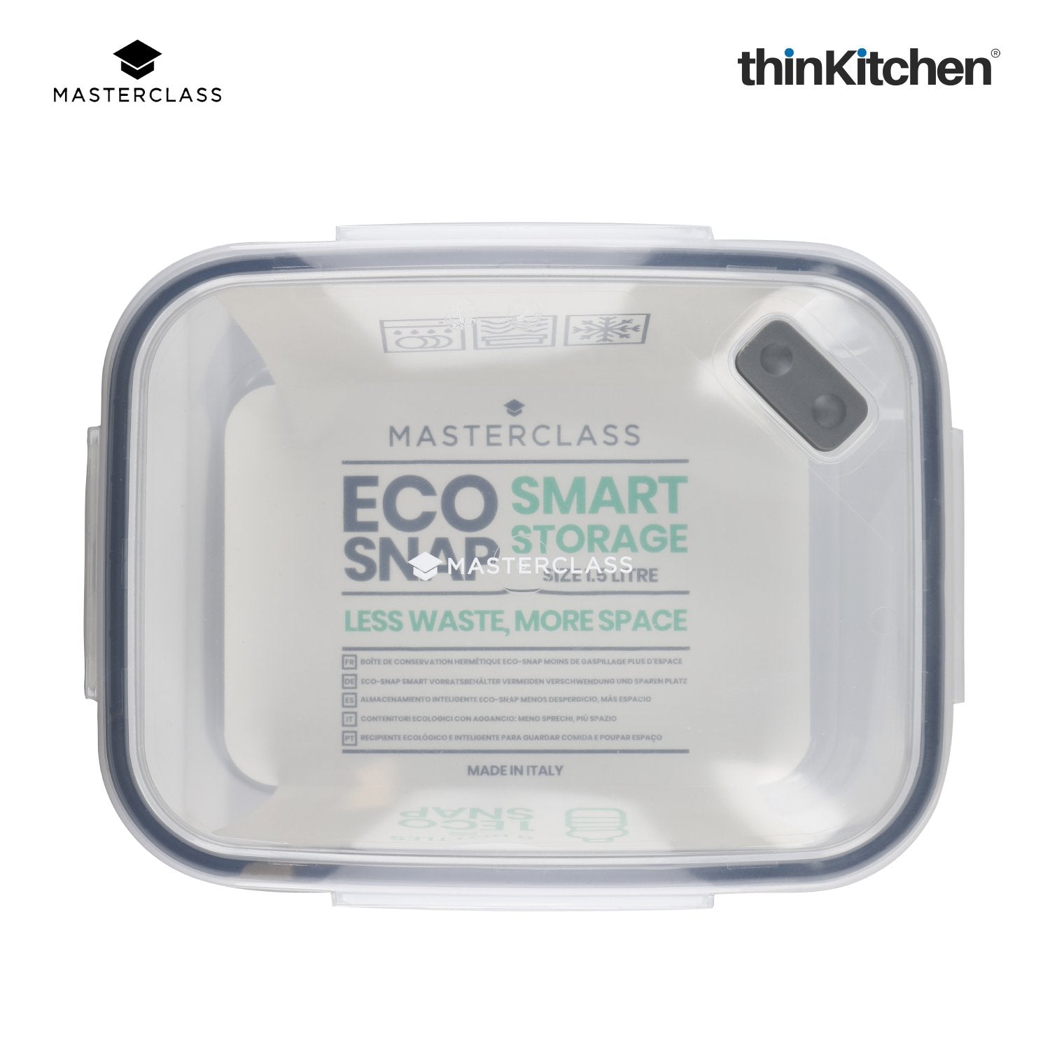 Masterclass Recycled Eco Snap Food Storage Container Rectangular 1500ml - 3