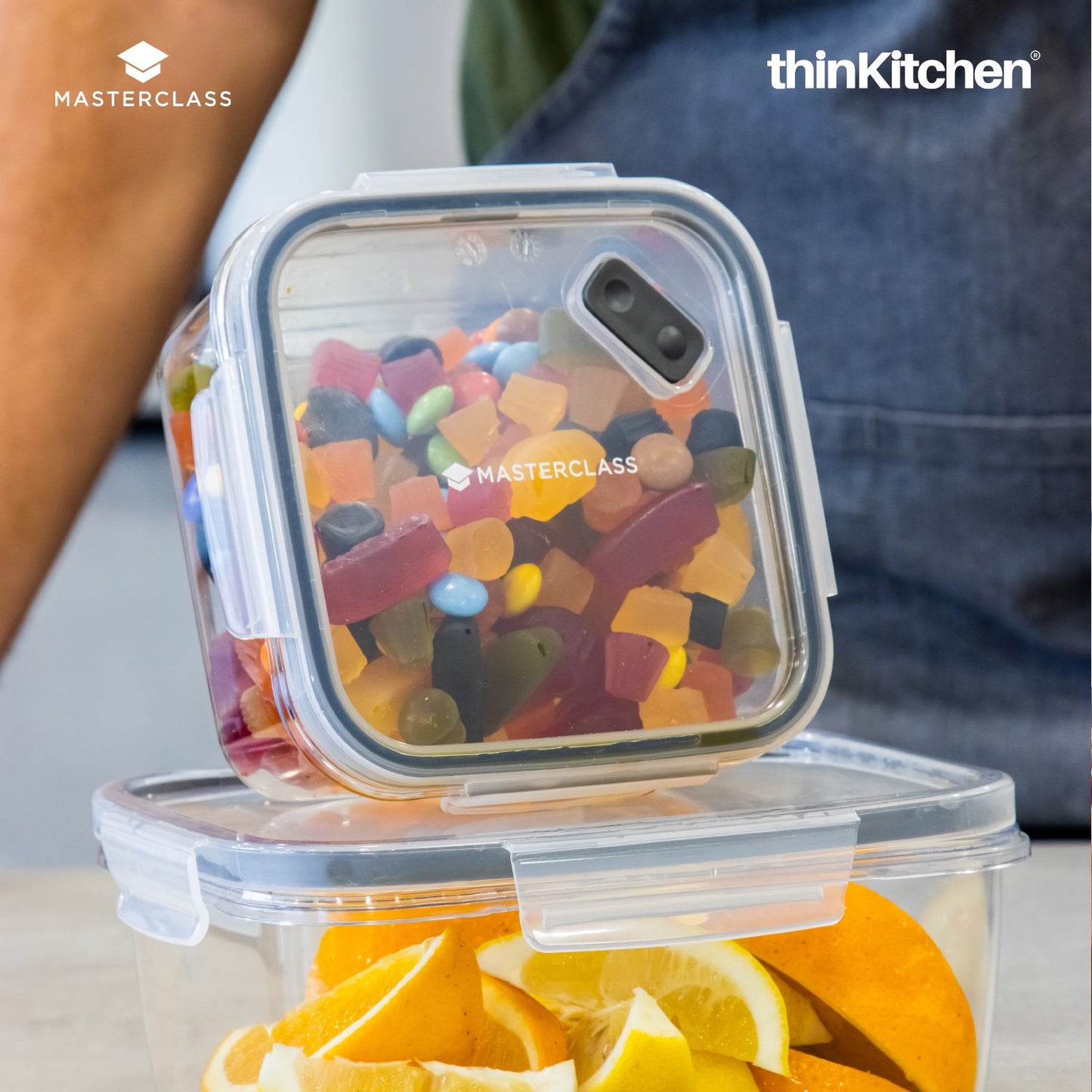 Masterclass Recycled Eco Snap Food Storage Container Square 800ml