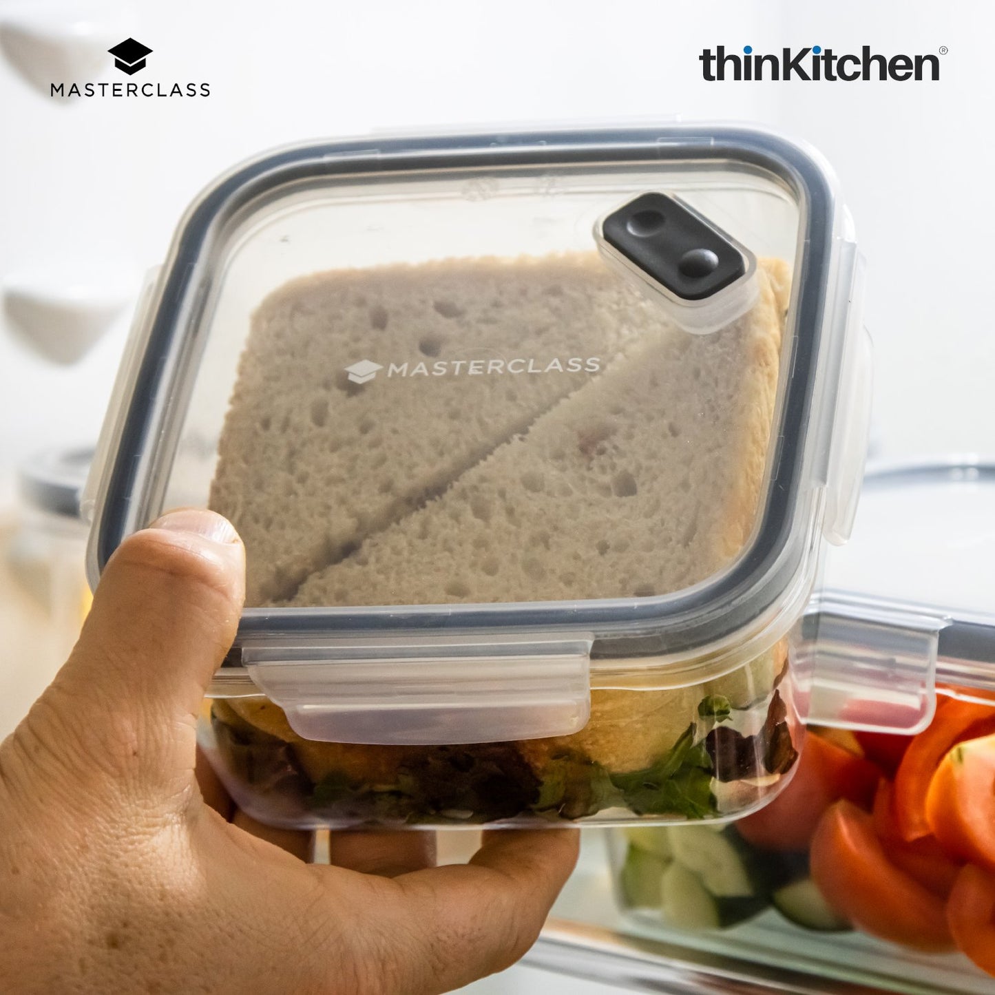 Masterclass Recycled Eco Snap Food Storage Container Square 800ml