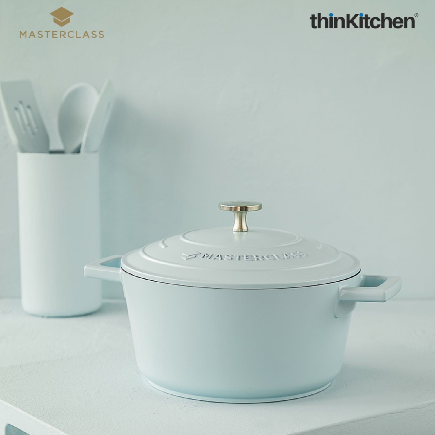 Buy Masterclass Sky Blue Casserole Dish Litre Online at
