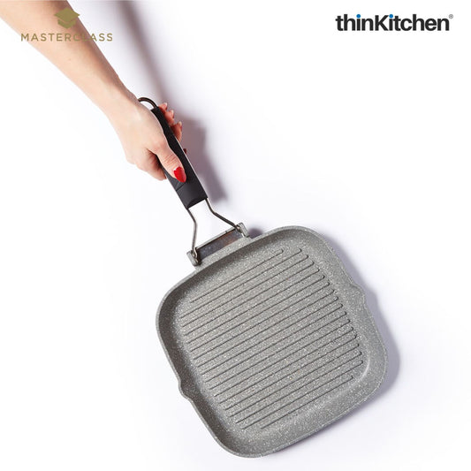 MasterClass Grey Non-Stick Aluminium Grill Pan, 20cm