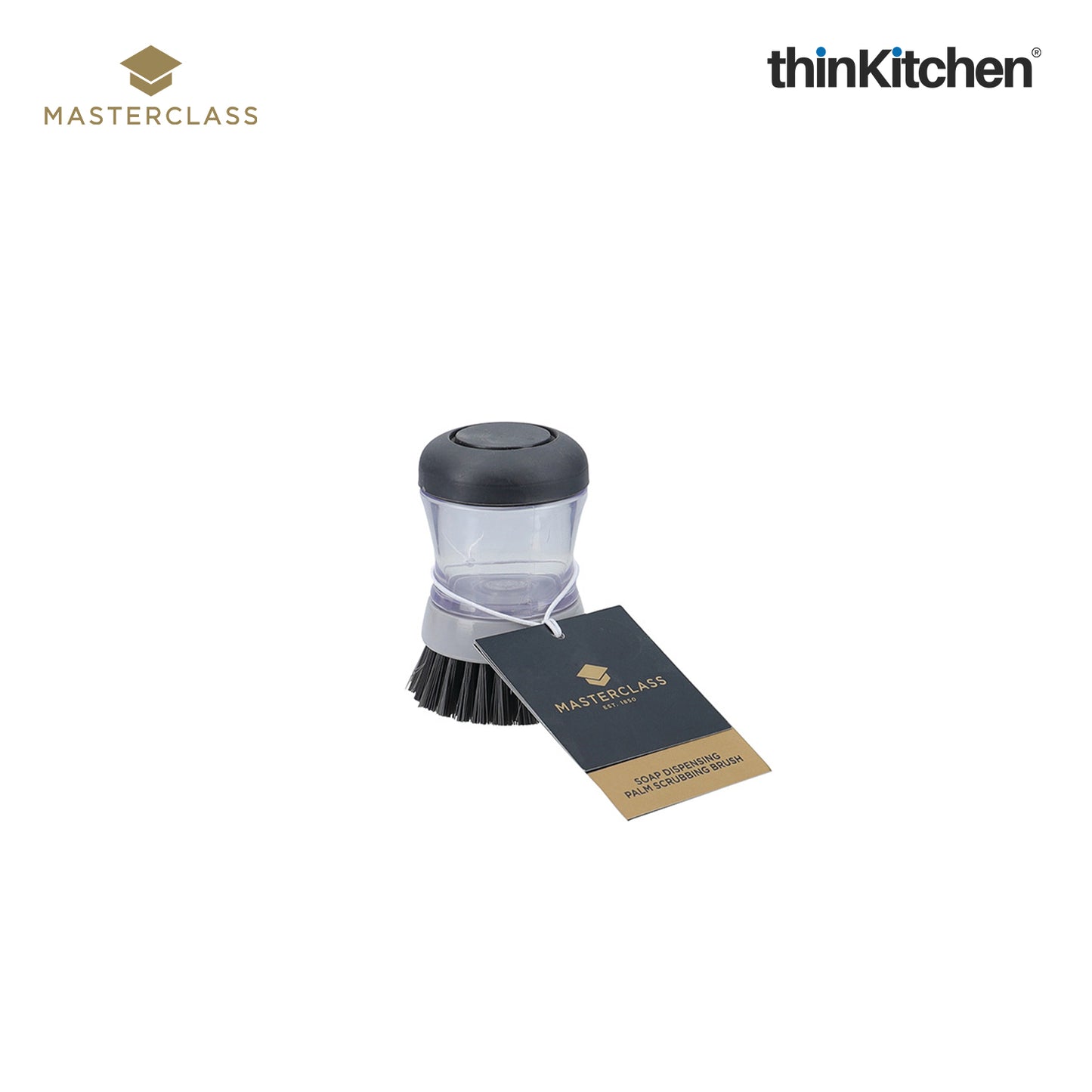 Premium Soap Dispensing Palm Scrubbing Brush | Refillable Dish Brush with Non-Scratch Bristles