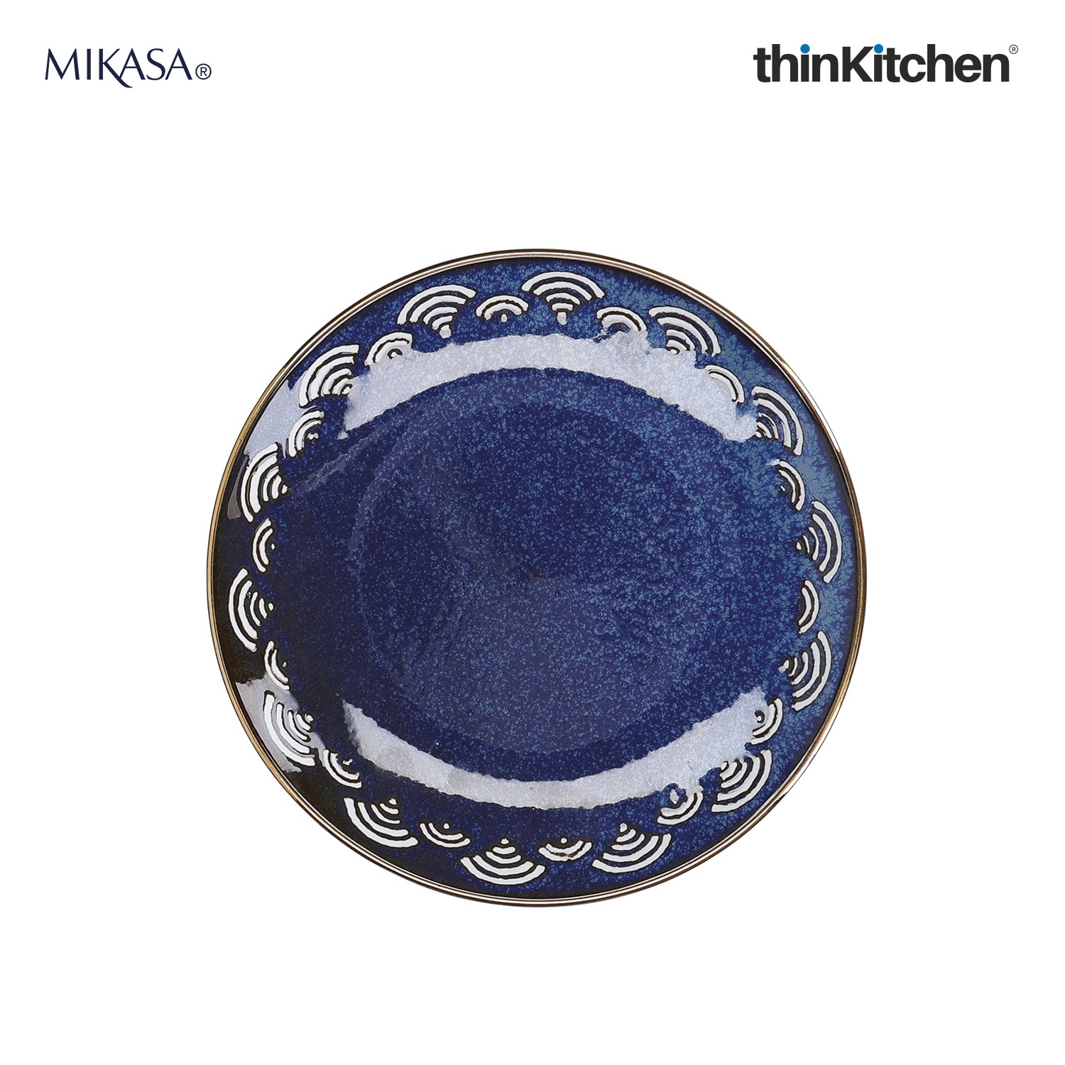 Mikasa Satori 22cm Porcelain Seigaiha Border Side Plate - 2