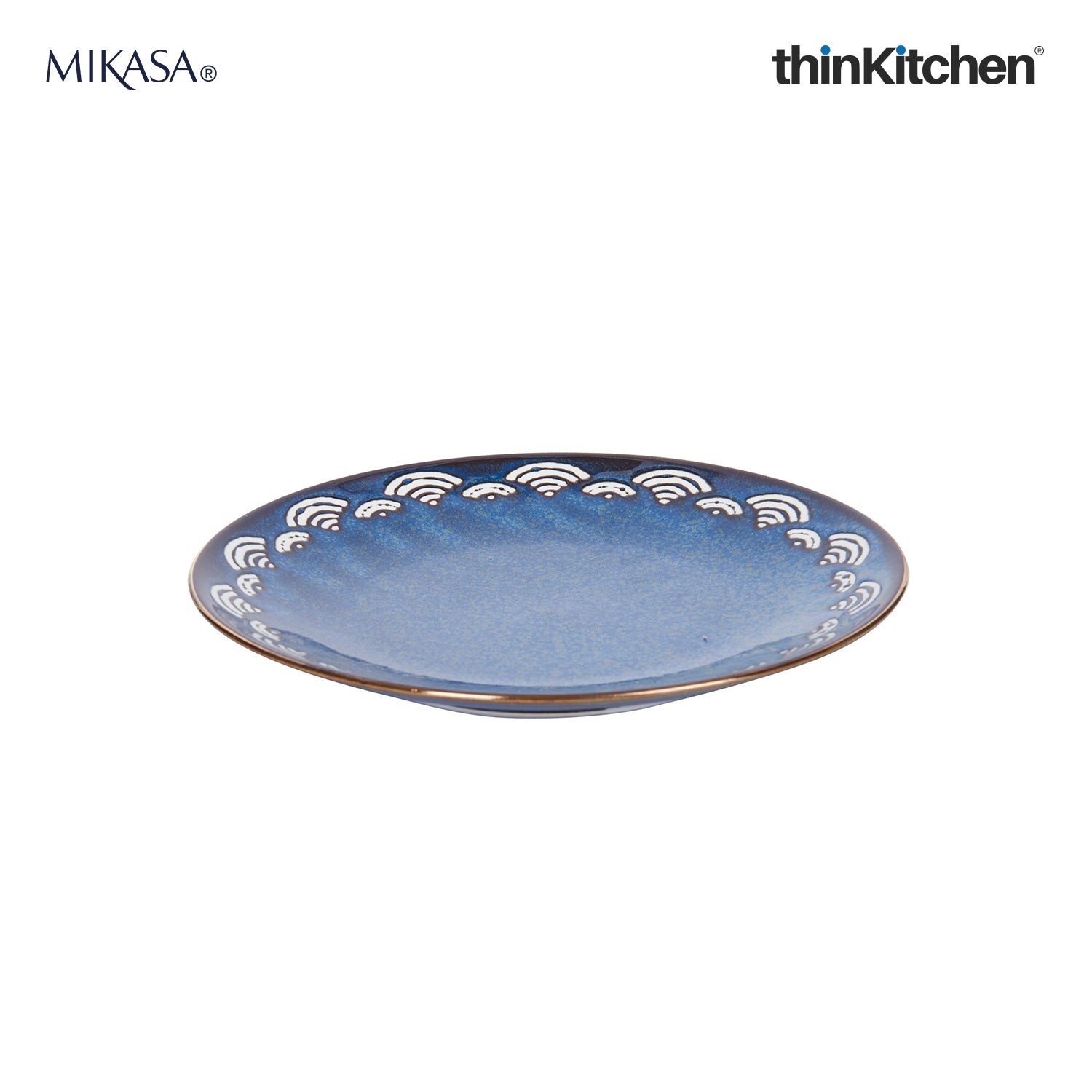 Mikasa Satori 22cm Porcelain Seigaiha Border Side Plate - 1