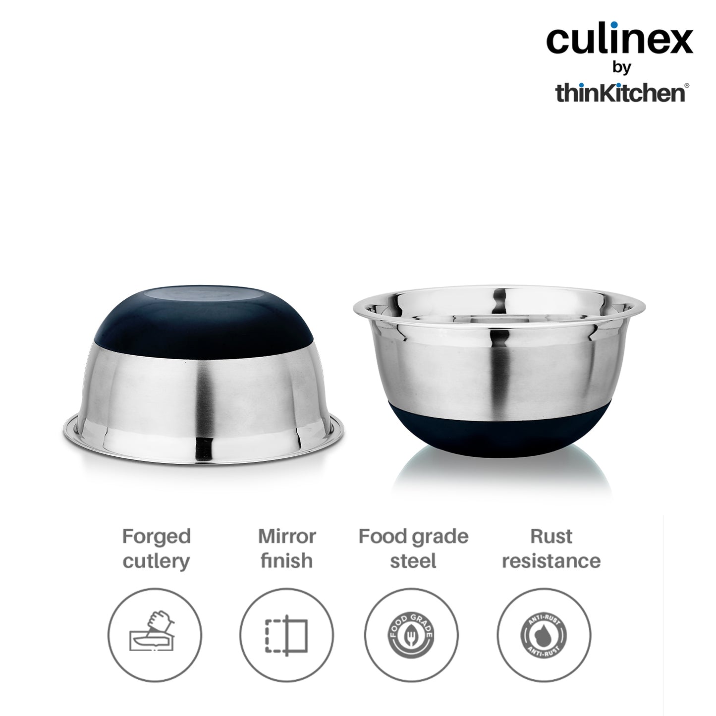 Culinex by thinKitchen| 18/8 Stainless Steel 2.5 QT Mixing Bowl
