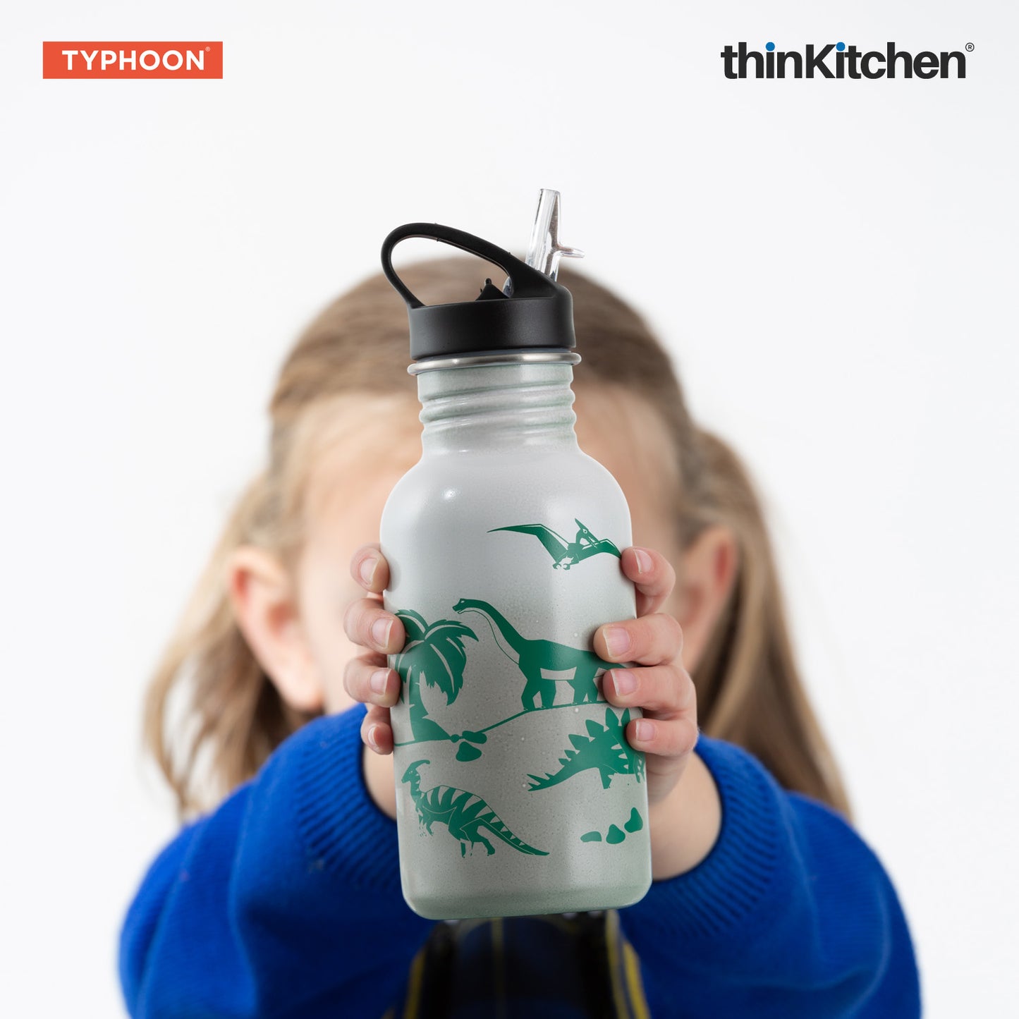 Combo Set of Zoku Bento Kids Lunch Box and Typhoon Pure Color-change Dinosaur Bottle