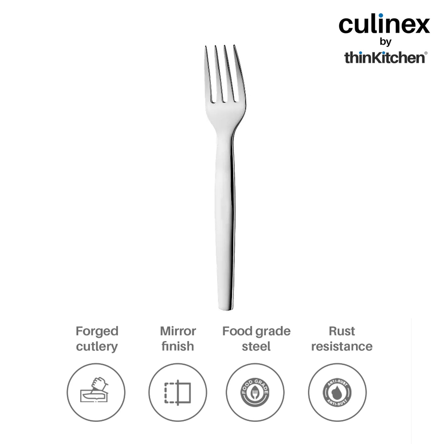 Culinex by thinKitchen|Queen Stainless Steel Dinner Fork, Set of 6