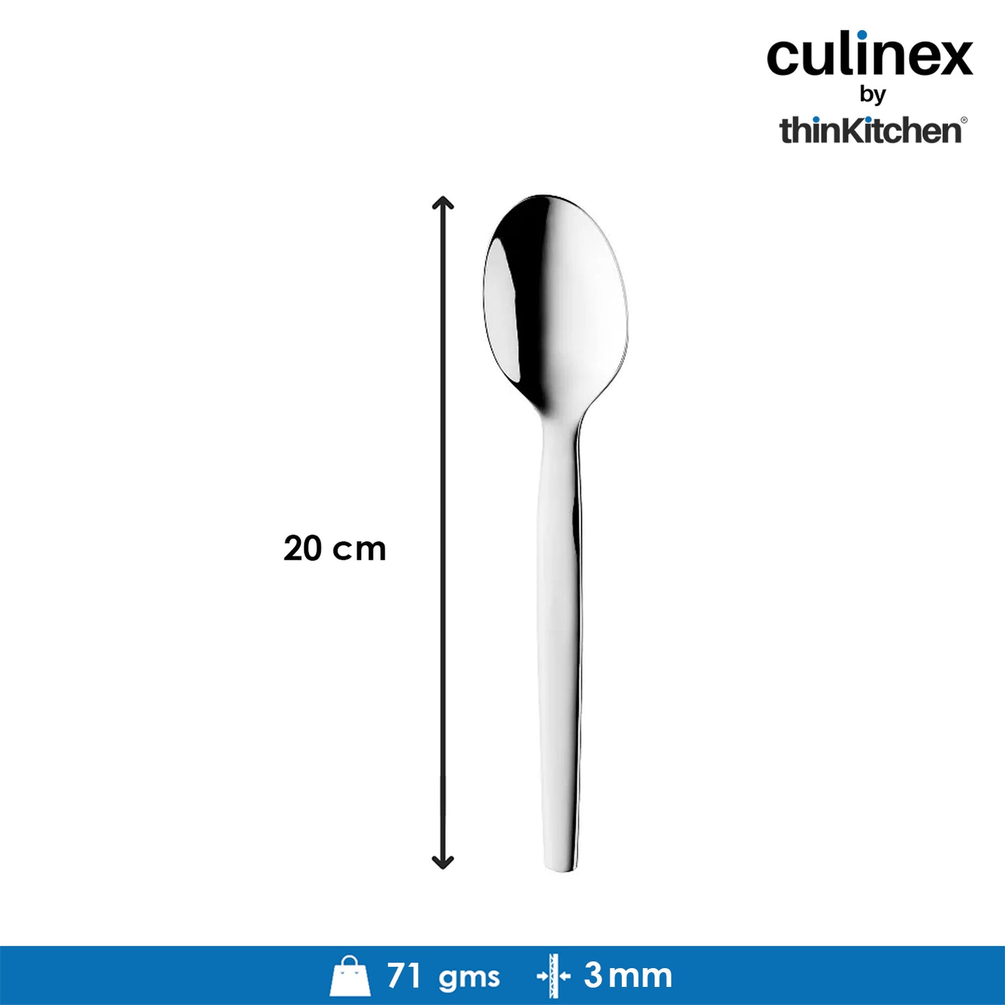 Culinex by thinKitchen|Queen Stainless Steel Soup Spoon, Set of 6