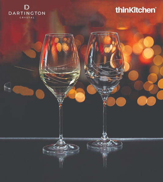 Dartington Crystal Glitz Wine Glass Set of 2, 330ml each