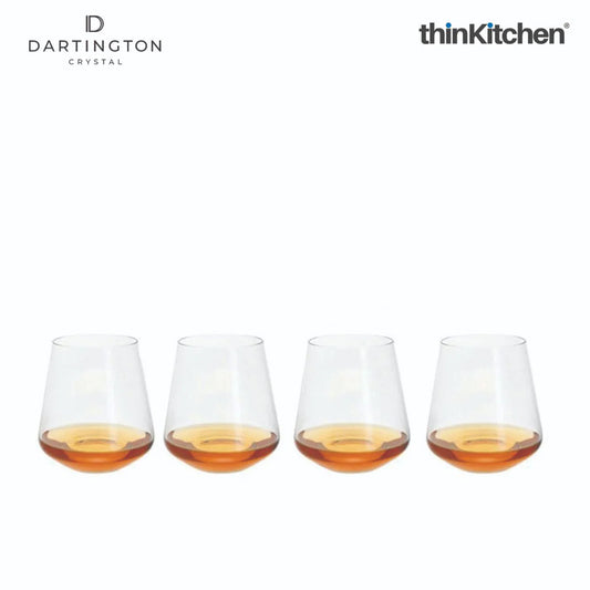 Dartington Crystal Cheers Tumbler Glass, Set of 4