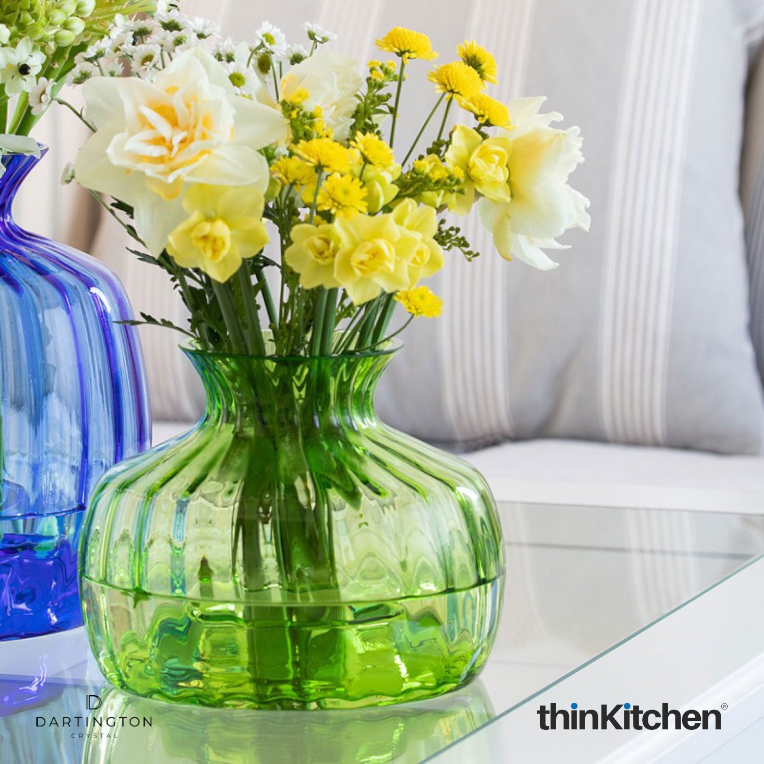 Dartington Cushion Lime Green Medium Vase - 1