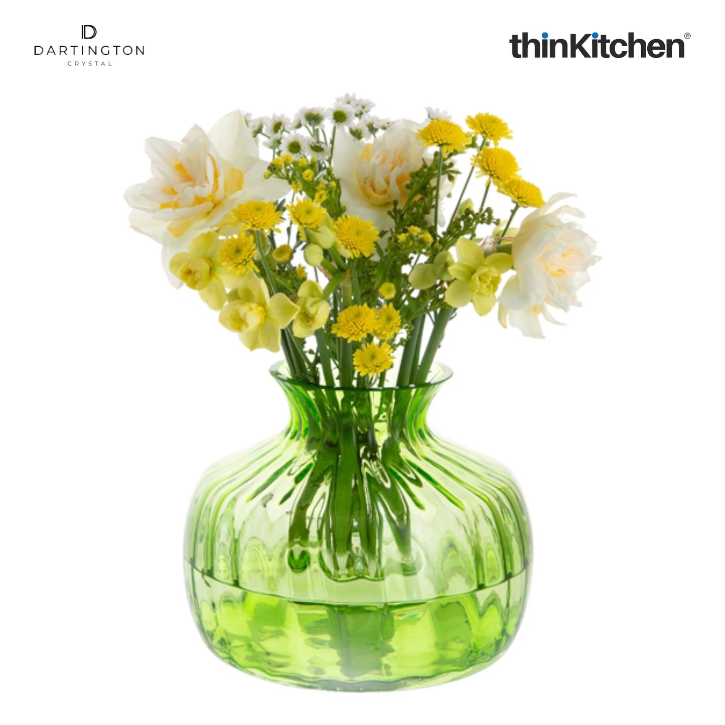 Dartington Cushion Lime Green Medium Vase