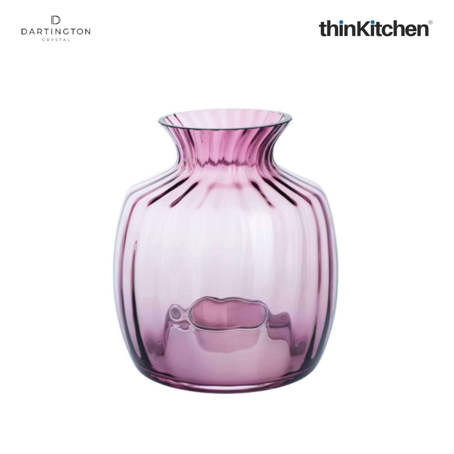 Dartington Crystal Cushion Purple Large Flower Vase - 2