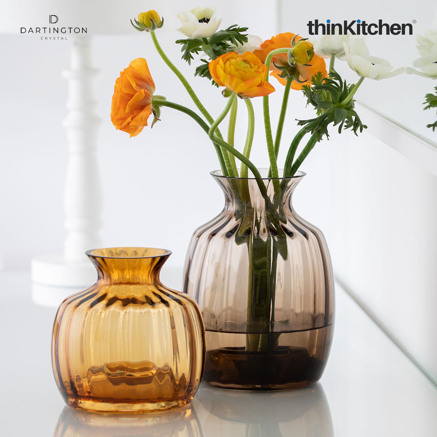 Dartington Cushion Tall Topaz Vase