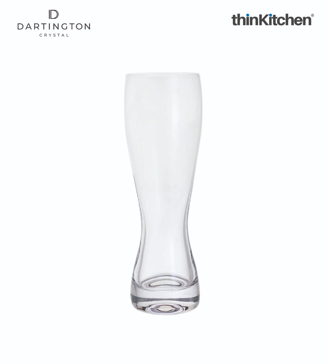 Dartington Set Of 2 Handcrafted Crystal Clear Wine & Bar Beer Glasses, 390ml each