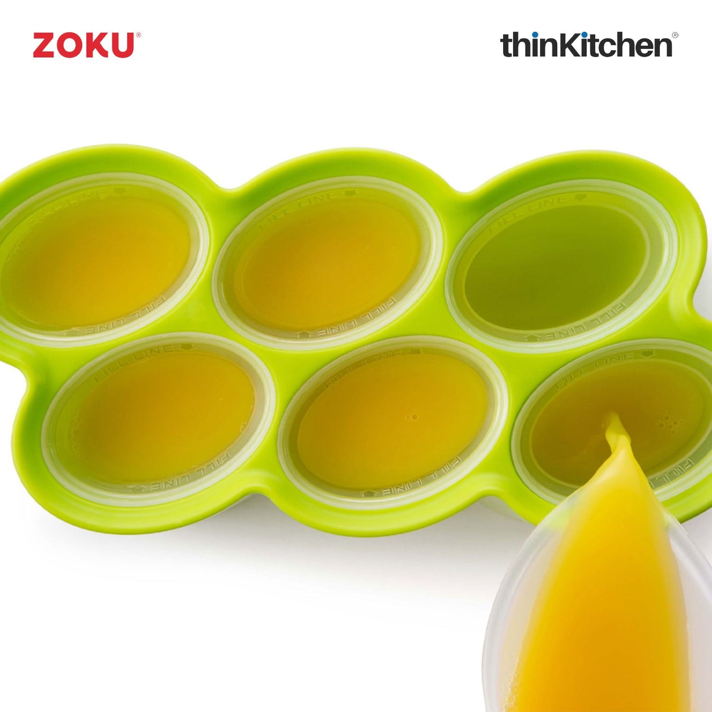 Zoku Green Classic Pop Mold – Popsicle Maker with 6 Ice Pop Molds & Drip Guards | Reusable Popsicle Molds for Homemade Ice Pops, Yogurt & Frozen Treats