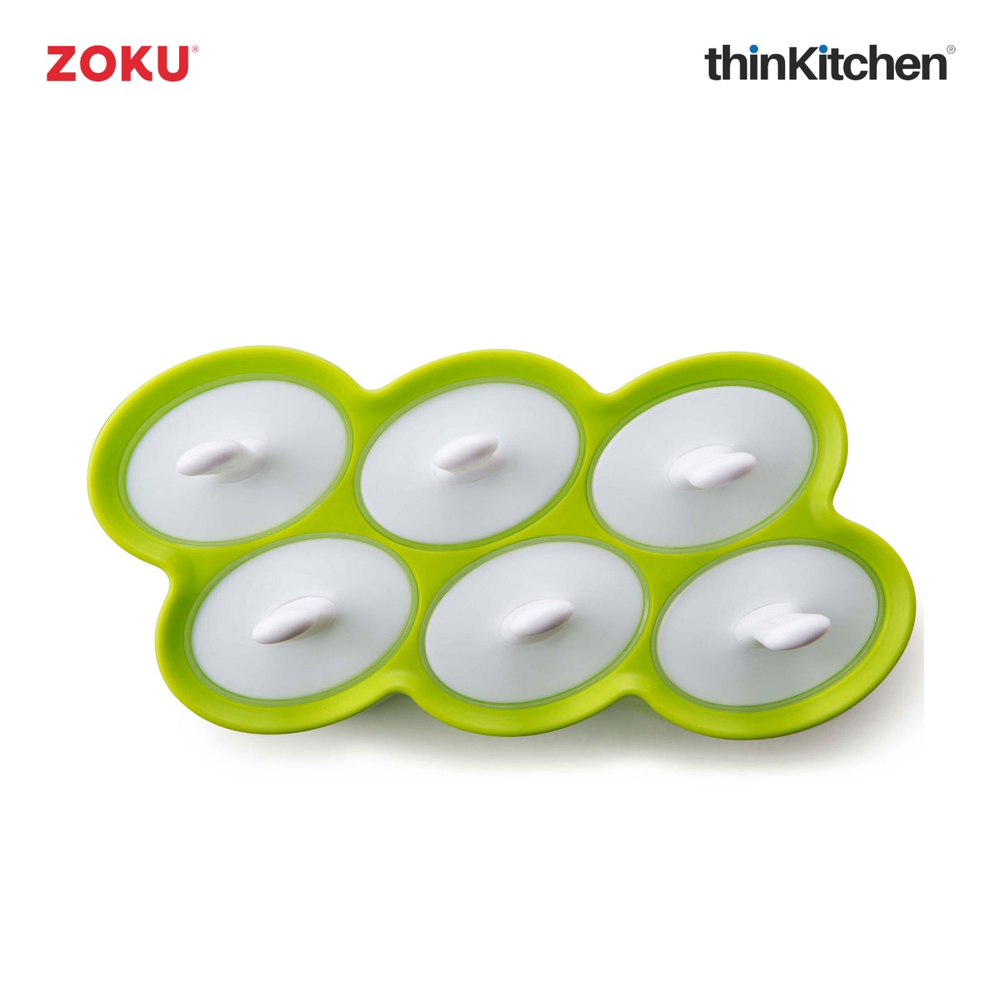 Zoku Green Classic Pop Mold – Popsicle Maker with 6 Ice Pop Molds & Drip Guards | Reusable Popsicle Molds for Homemade Ice Pops, Yogurt & Frozen Treats