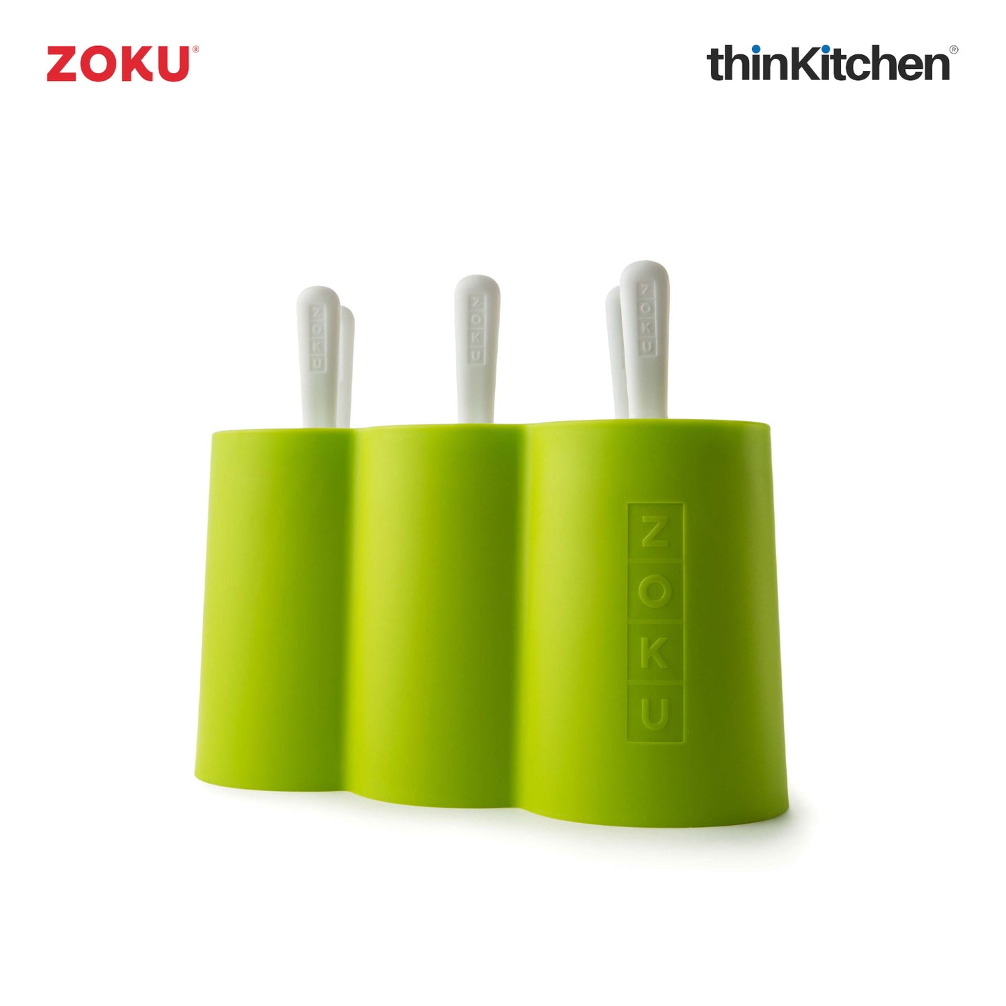 Zoku Green Classic Pop Mold – Popsicle Maker with 6 Ice Pop Molds & Drip Guards | Reusable Popsicle Molds for Homemade Ice Pops, Yogurt & Frozen Treats