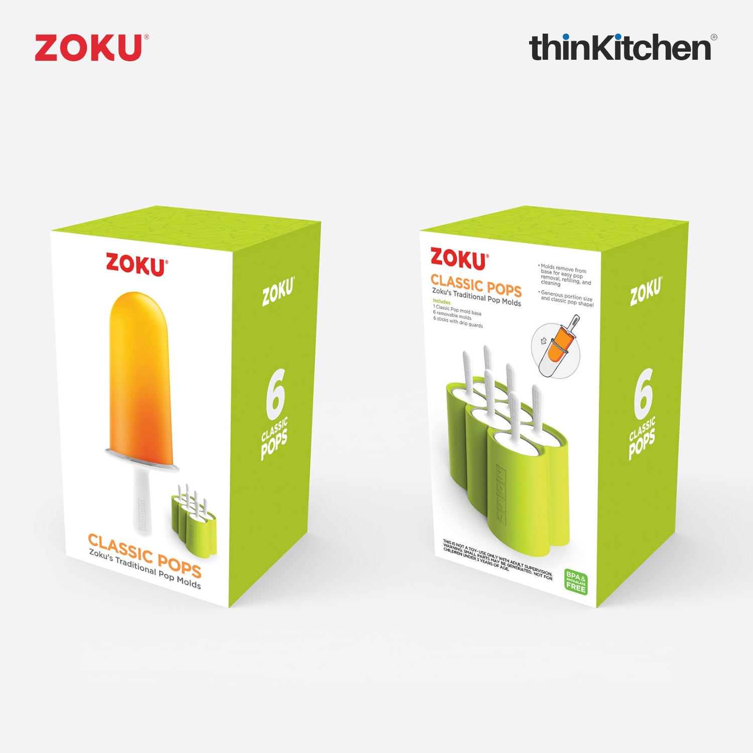 Zoku Green Classic Pop Mold – Popsicle Maker with 6 Ice Pop Molds & Drip Guards | Reusable Popsicle Molds for Homemade Ice Pops, Yogurt & Frozen Treats - 11