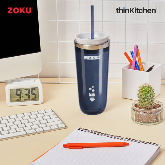 Premium 8" Iced Coffee Maker Tumbler with Straw,325ml