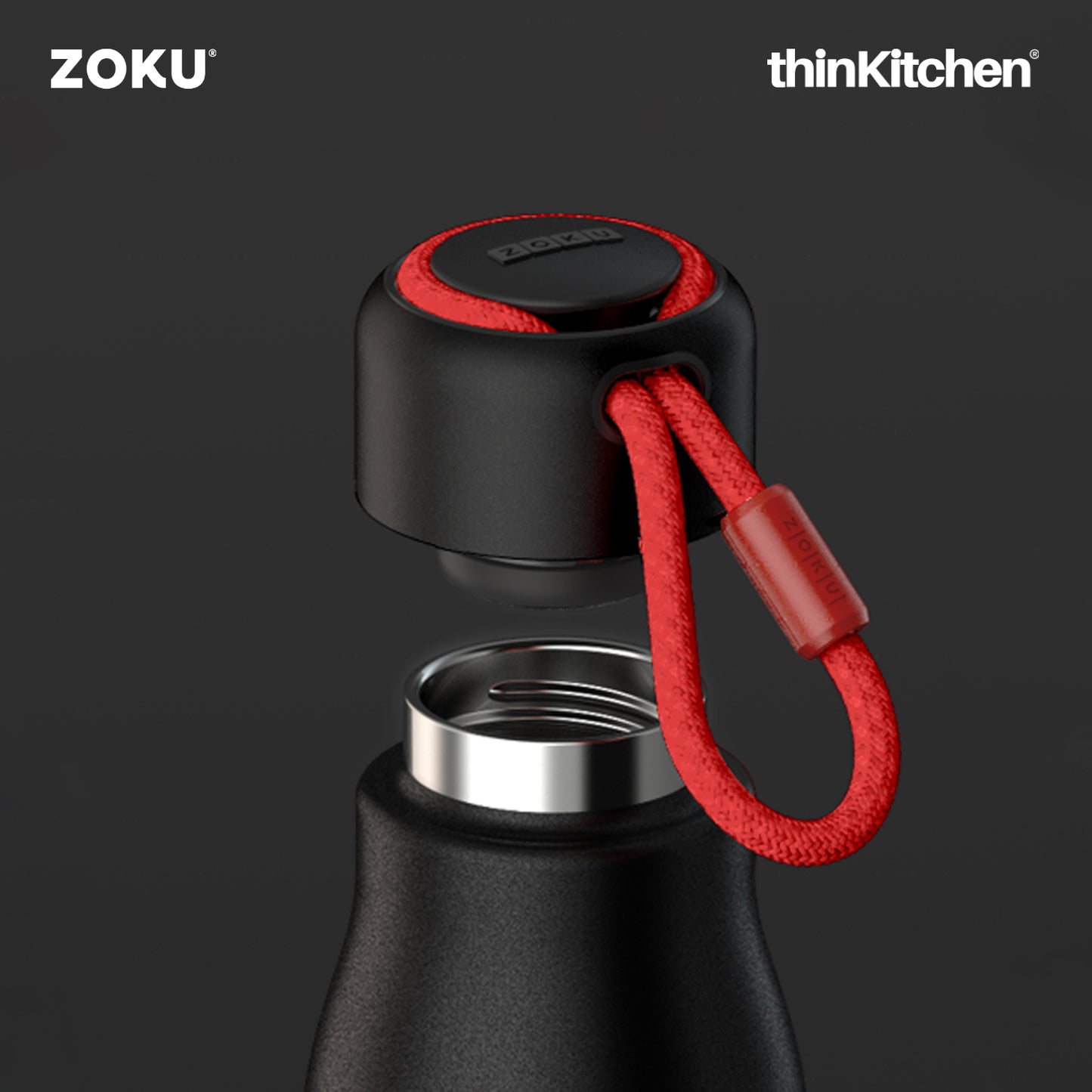 Zoku Stainless Steel Bottle Black 500ml