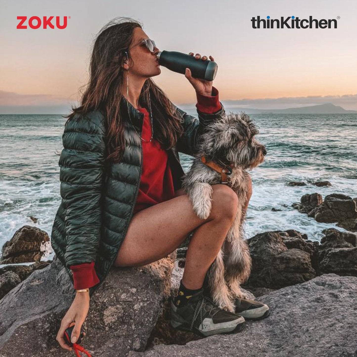 Zoku Stainless Steel Bottle Black 500ml