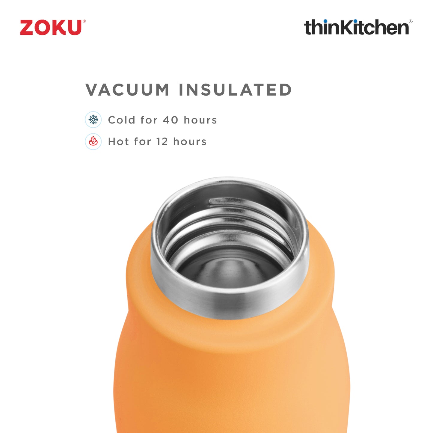 Zoku Stainless Steel Bottle Orange 500ml
