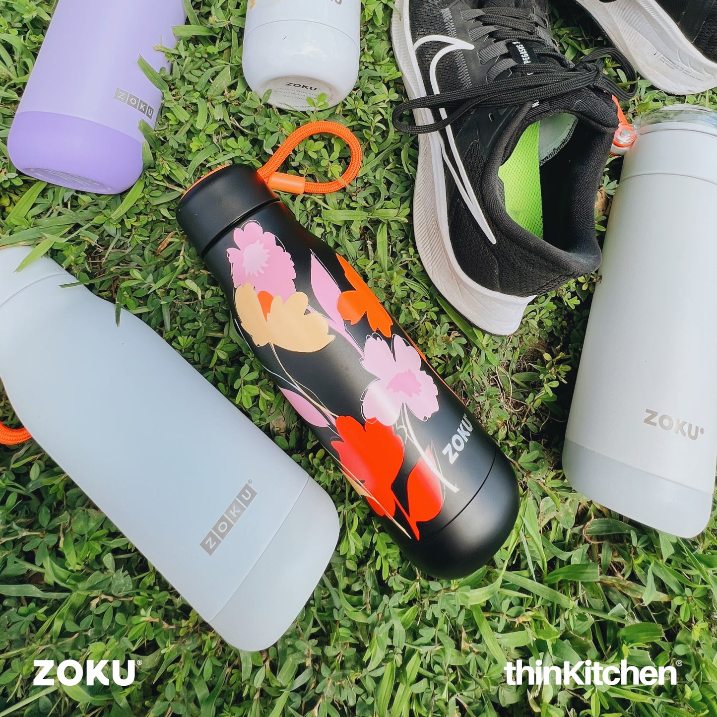 Zoku 18oz Moonlight Poppy Stainless Steel Bottle