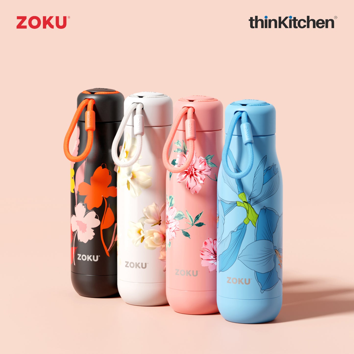 Zoku 18oz Moonlight Poppy Stainless Steel Bottle