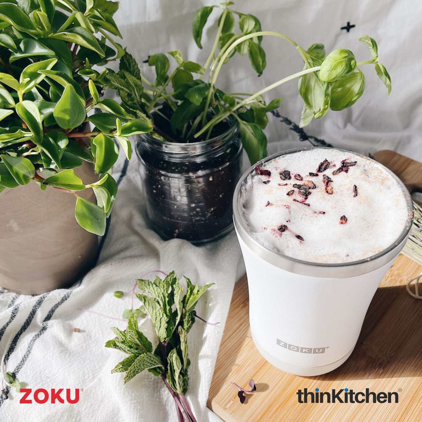Zoku 12oz White 3in1 Tumbler