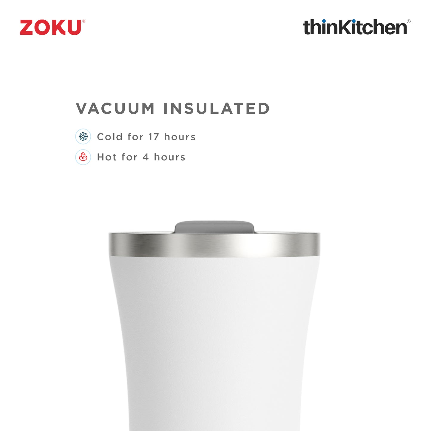 Zoku 12oz White 3in1 Tumbler