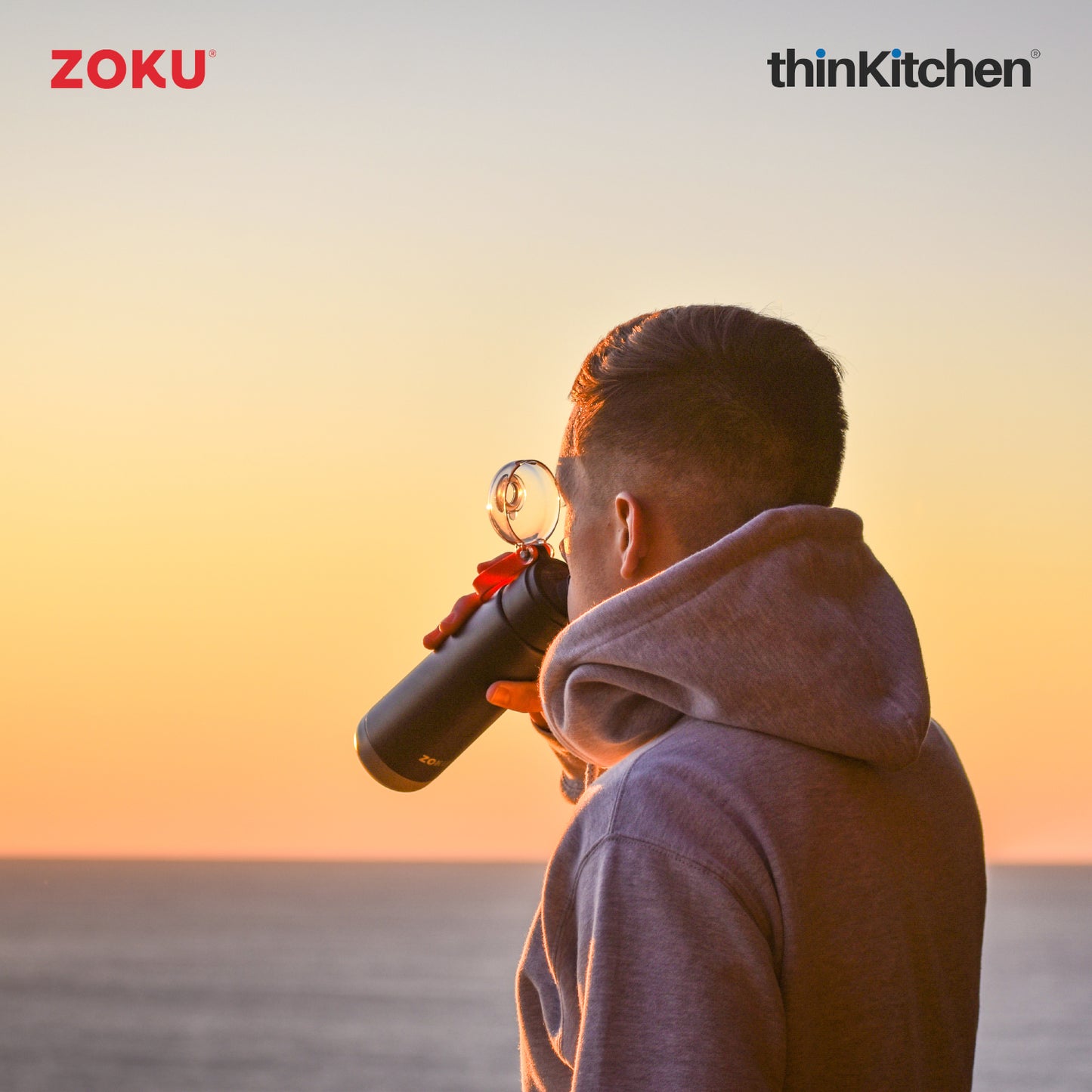 Zoku Black 18oz Stainless Flip Top Bottle