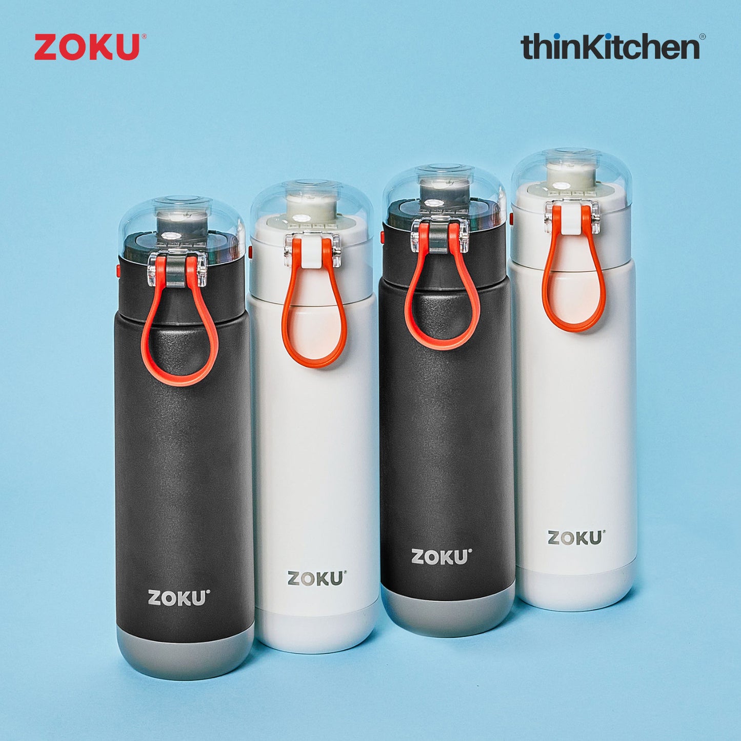Zoku Black 18oz Stainless Flip Top Bottle