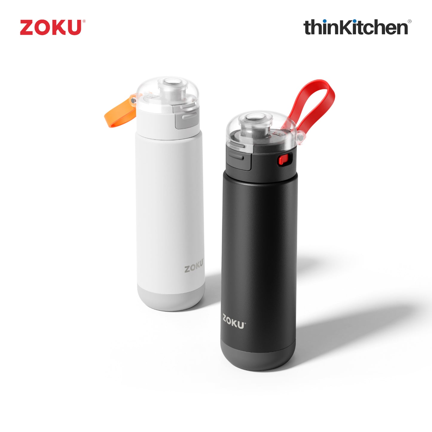 Zoku Black 18oz Stainless Flip Top Bottle