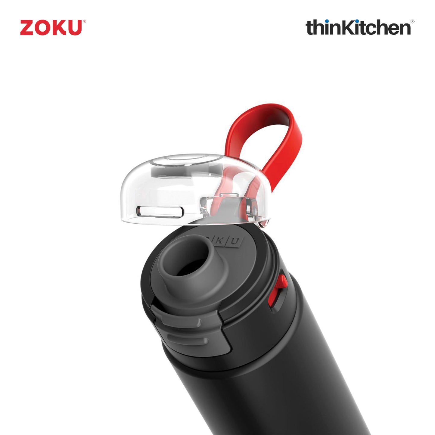 Zoku Black 18oz Stainless Flip Top Bottle