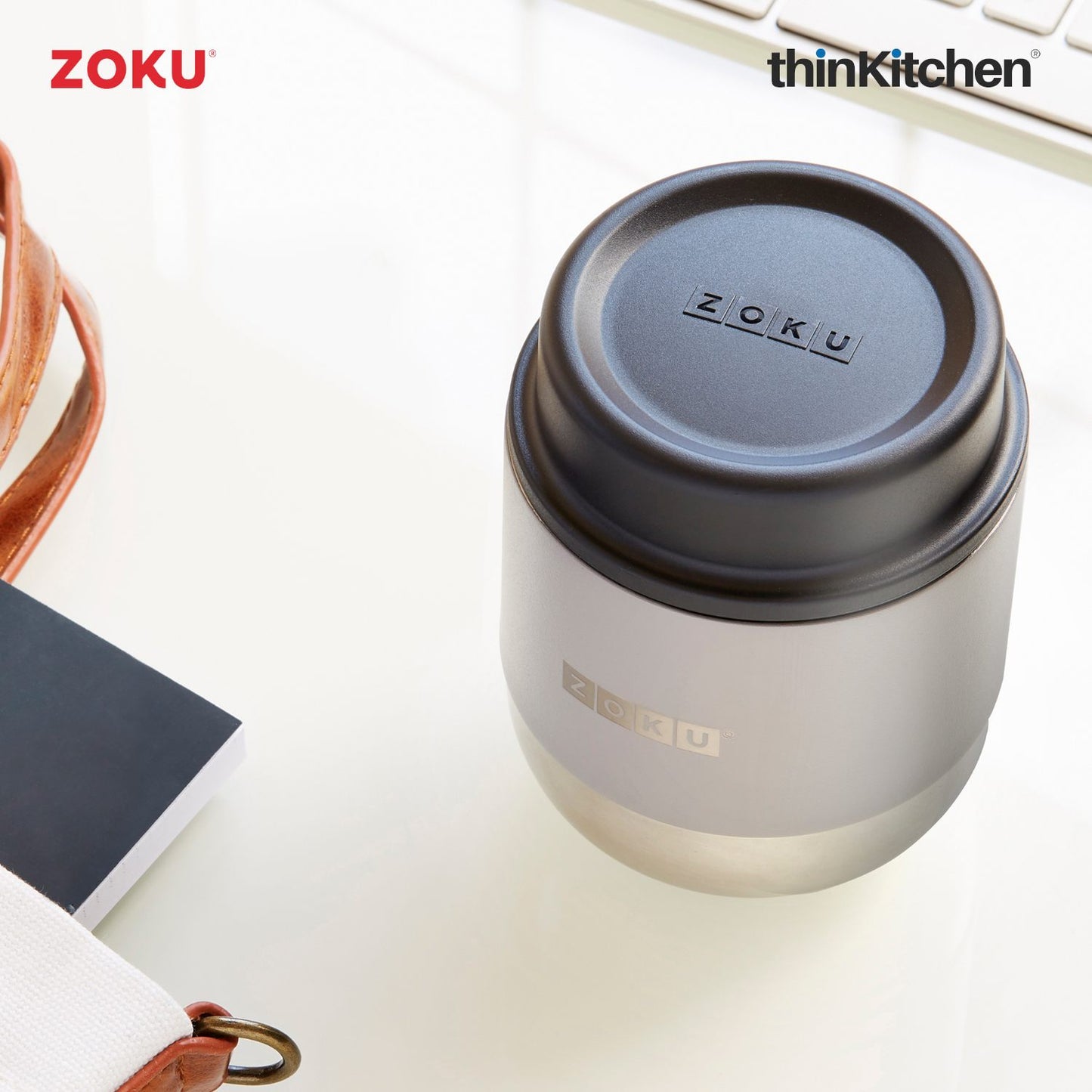 Zoku Stainless Steel Food Jar Grey