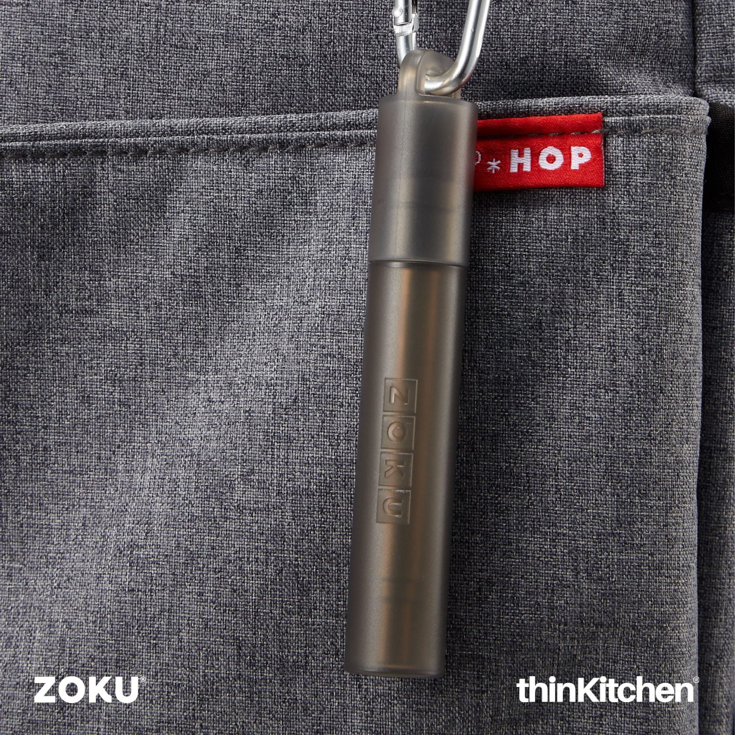 Zoku Grey Two Tone Pocket Straw - 18