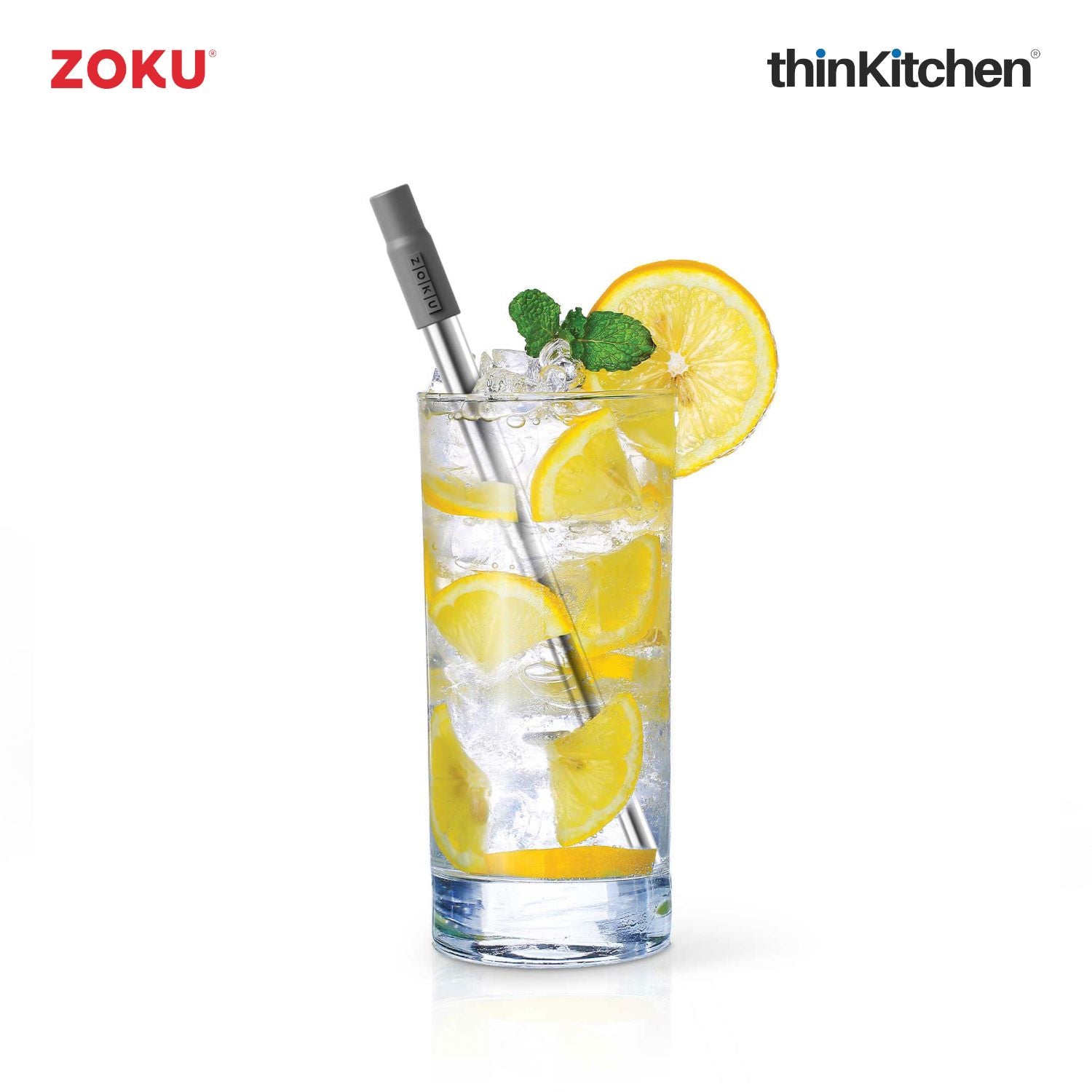 Zoku Grey Two Tone Pocket Straw - 8