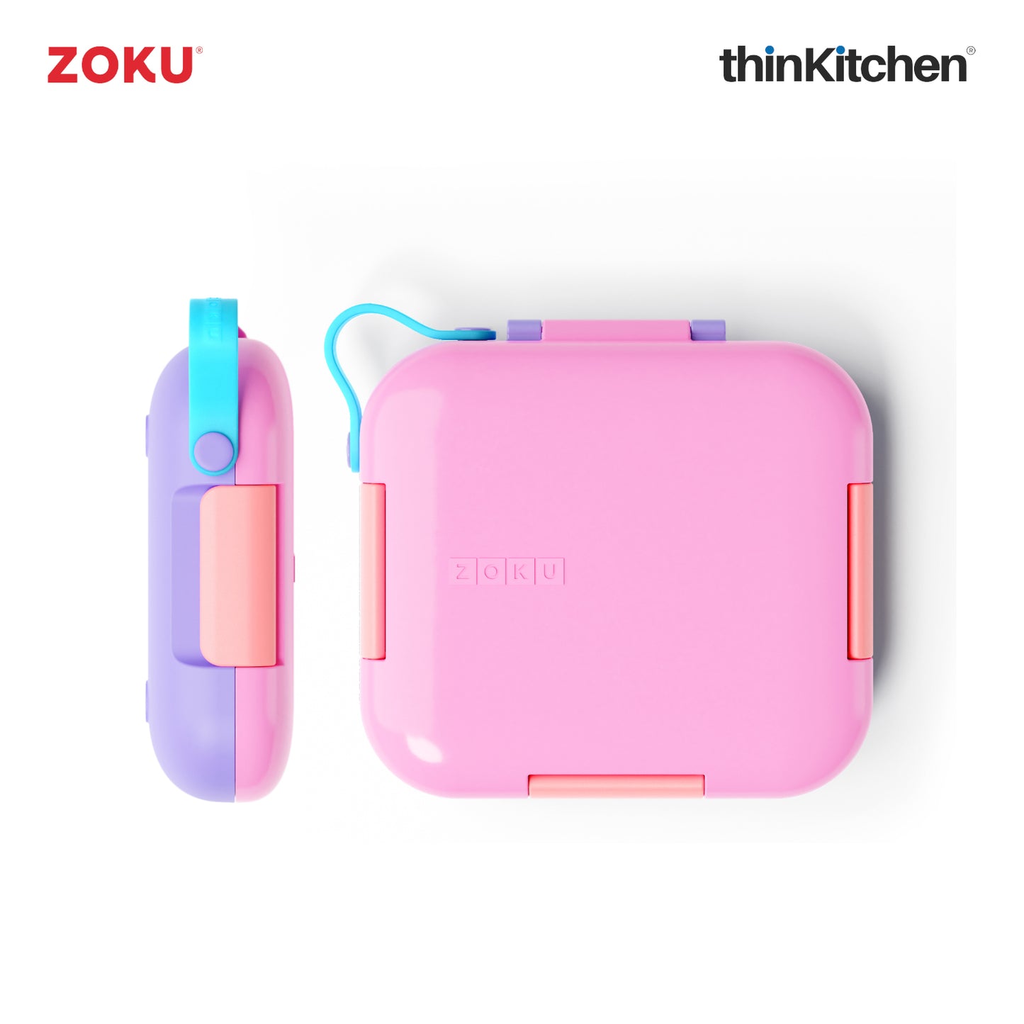Zoku Premium Pink Neat Bento Box | Leakproof Kids Lunch & Food Container