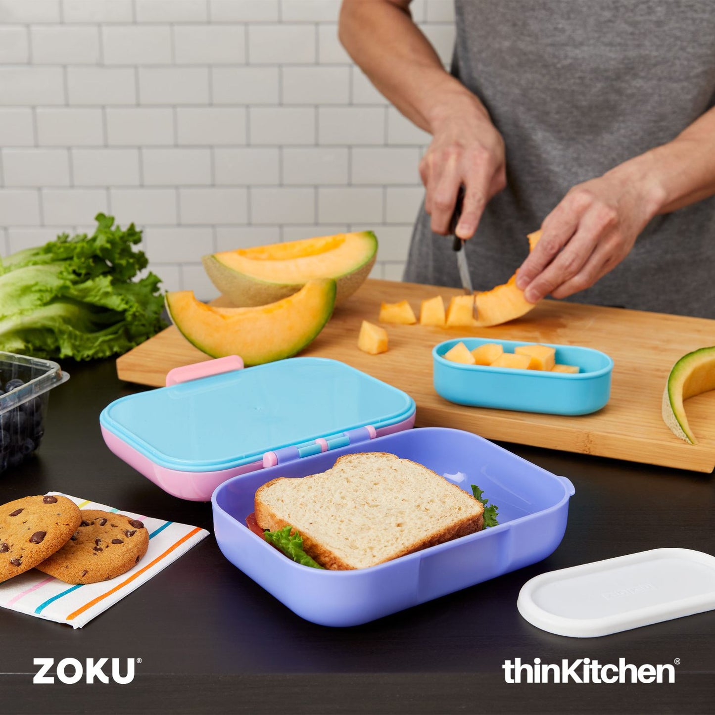 Zoku Neat Bento Jr Kids Lunch Box Pink | Tiffin Box For Kids