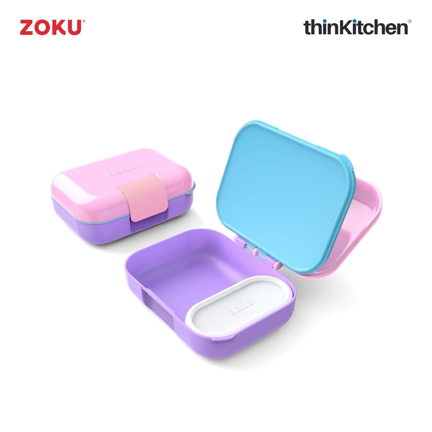 Zoku Neat Bento Jr Kids Lunch Box Pink | Tiffin Box For Kids