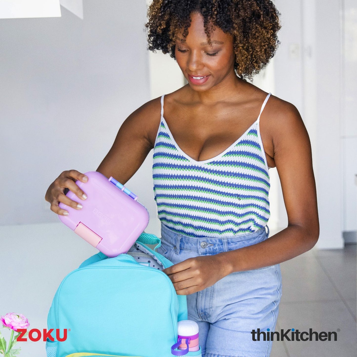 Zoku Neat Bento Jr Kids Lunch Box Pink | Tiffin Box For Kids