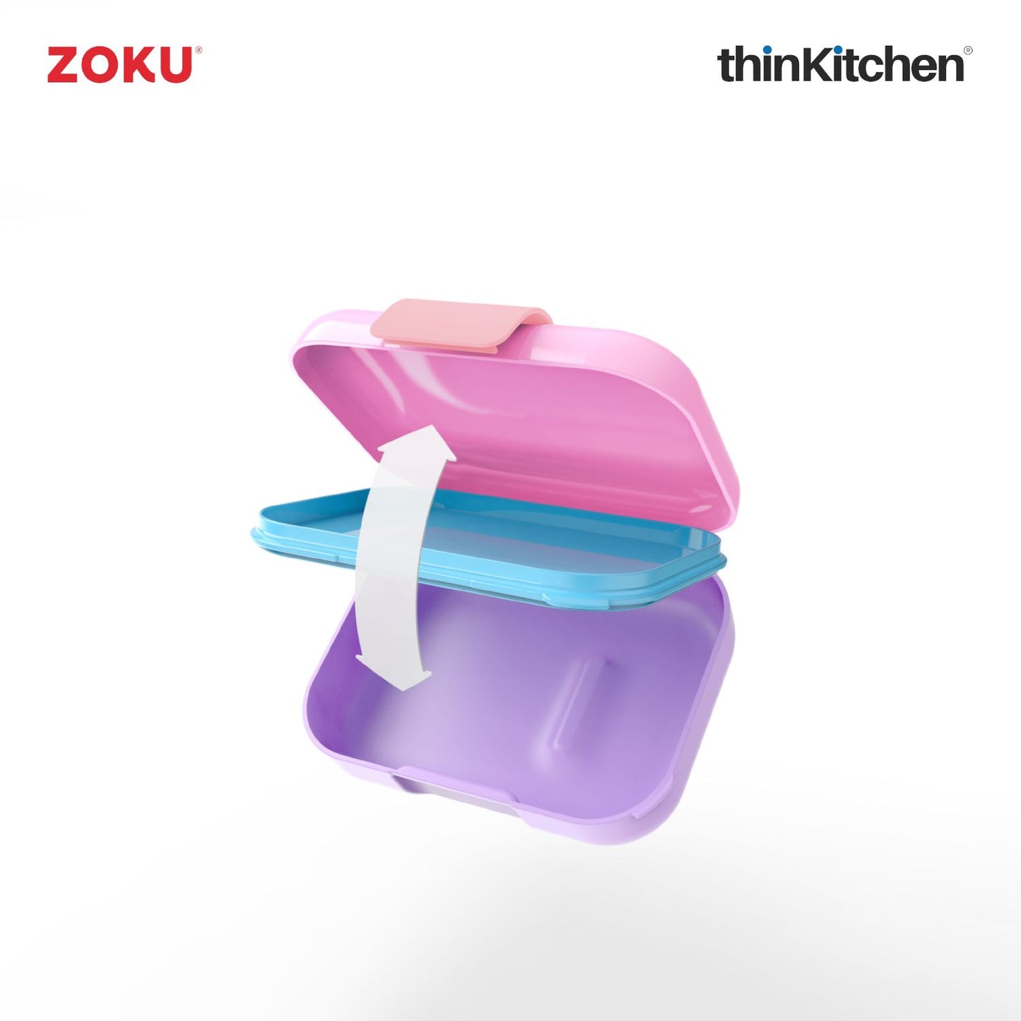 Zoku Neat Bento Jr Kids Lunch Box Pink | Tiffin Box For Kids