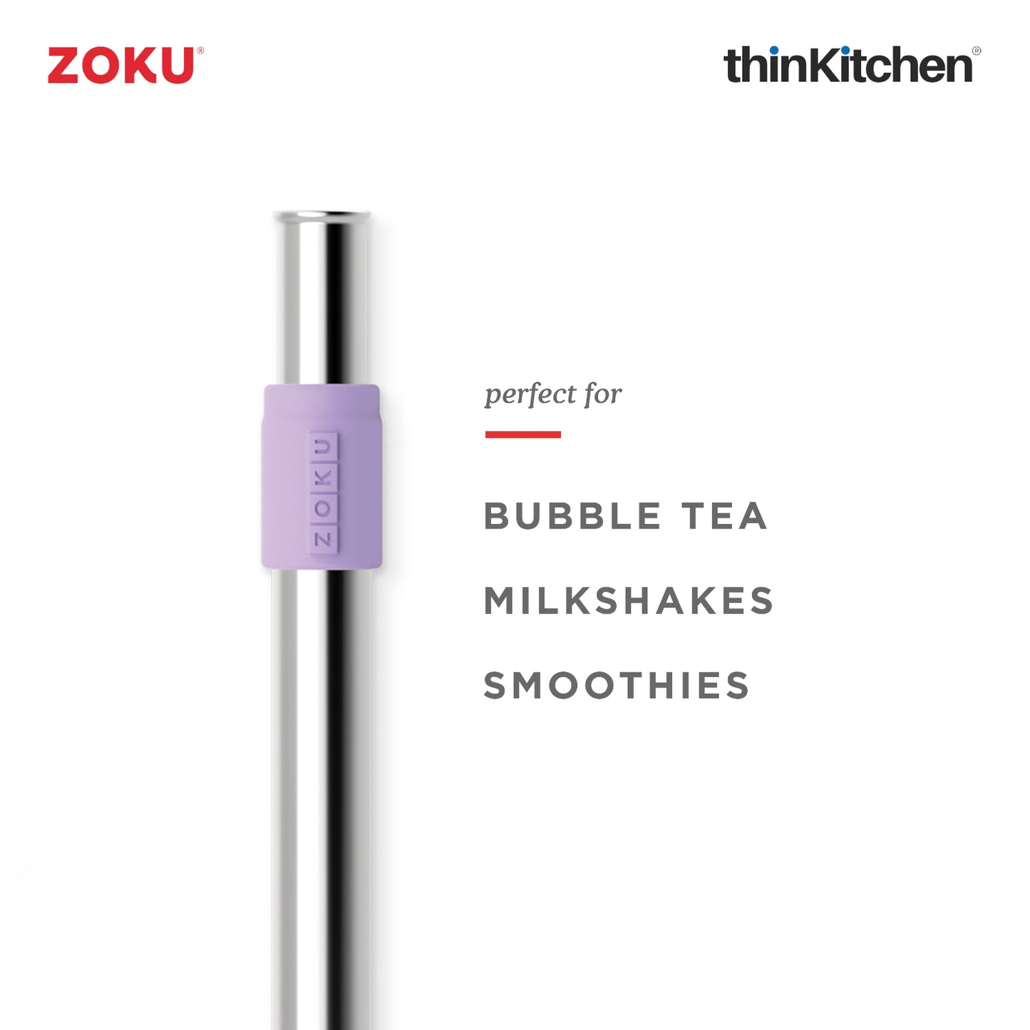 Zoku Jumbo Pocket Straw Purple