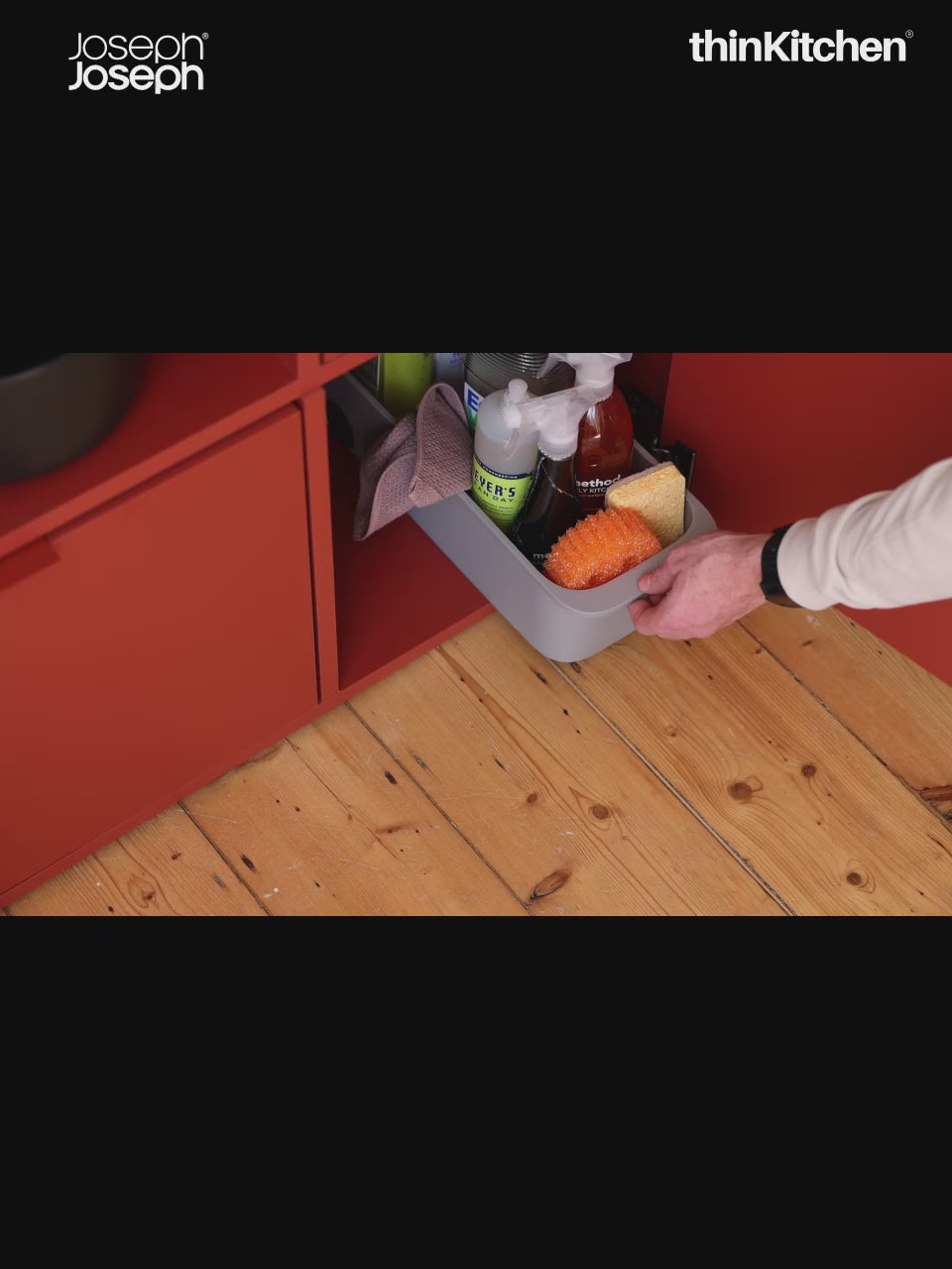 Joseph Joseph CupboardStore Easy Access Storage Caddy – Grey | Premium Under-Sink Organiser - 3