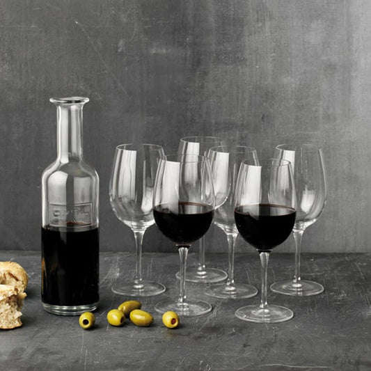 Luigi Bormioli Optima Wine Jug and Wine Glass Set, Set of 6