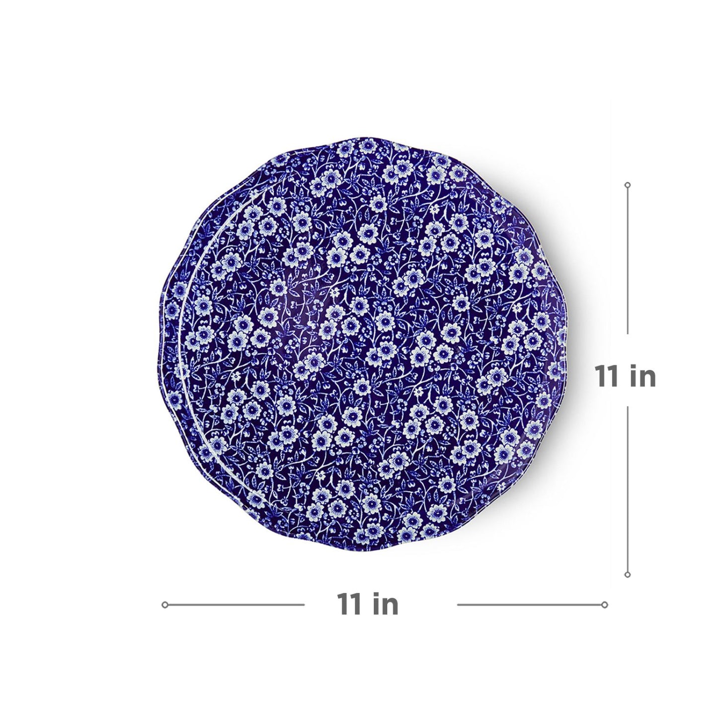 Burleigh Blue Calico Cake Plate 28cm