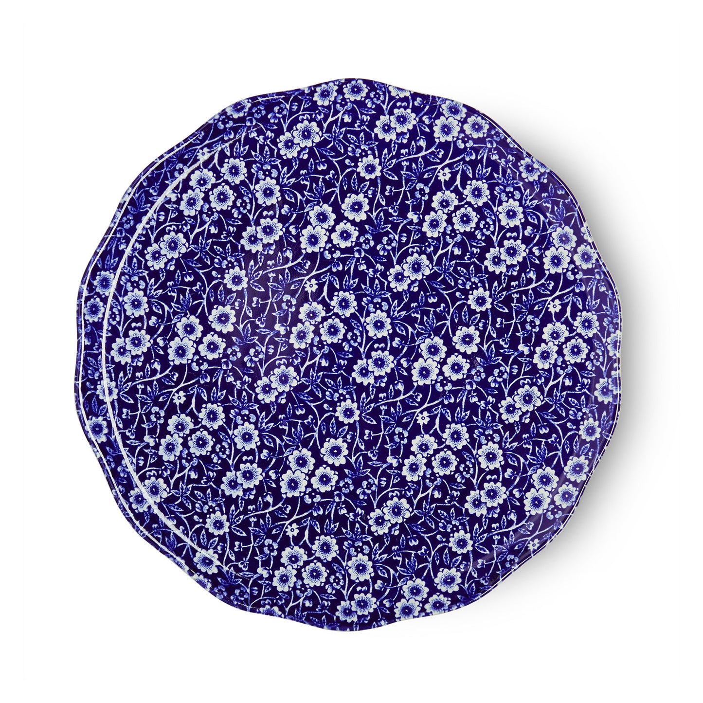 Burleigh Blue Calico Cake Plate, 28cm