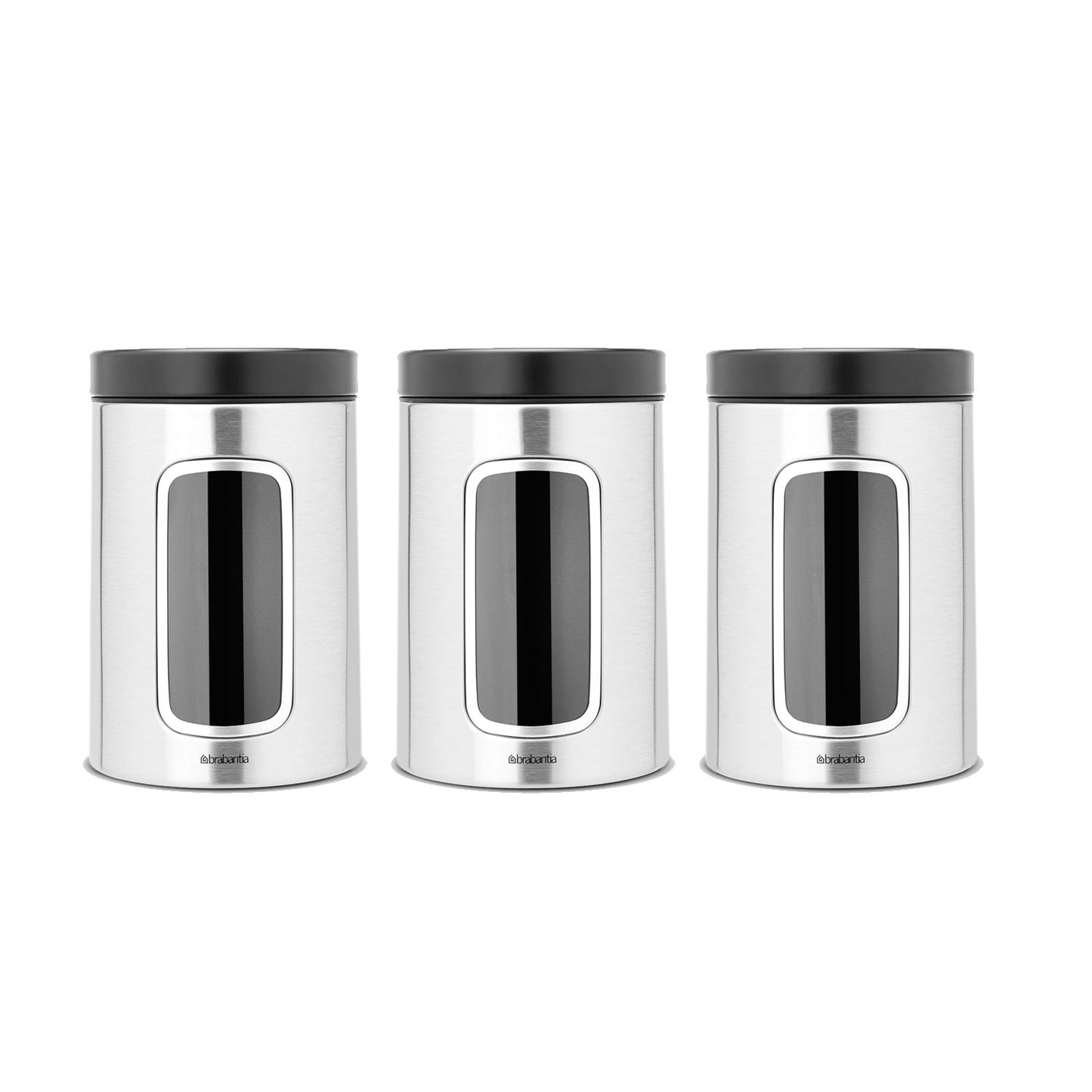 Brabantia Window Canister, Set of 3, 1.4 litre