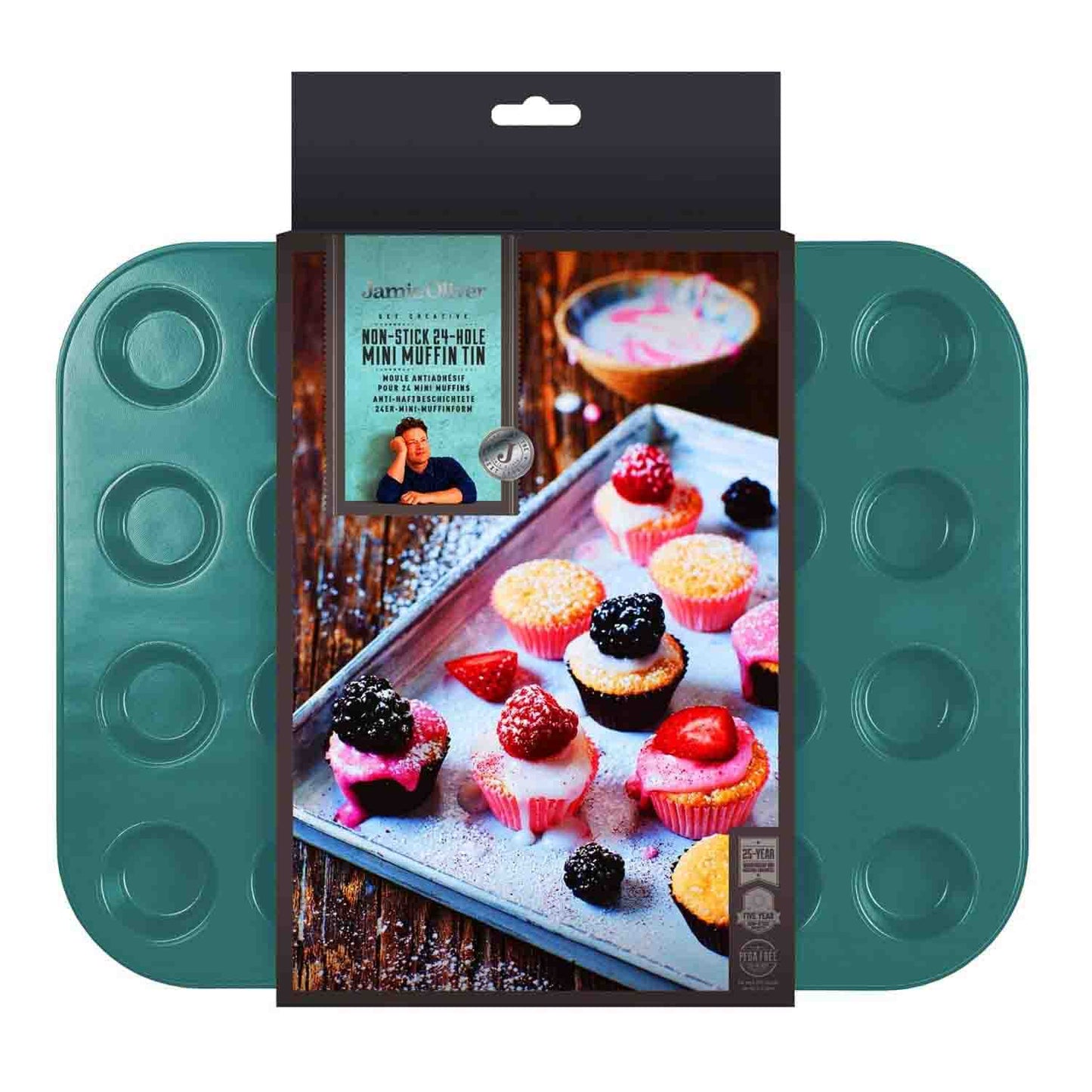 Jamie Oliver Non-stick Mini Muffin Tray - 24 Holes (Atlantic Green)